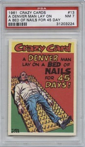 1961 Topps CRAZY CARDS #13 A Denver Man PSA 7