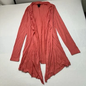 Ann Taylor Women's Medium Waterfall Cardigan Lightweight Flowy Open Front Pink - Picture 1 of 14