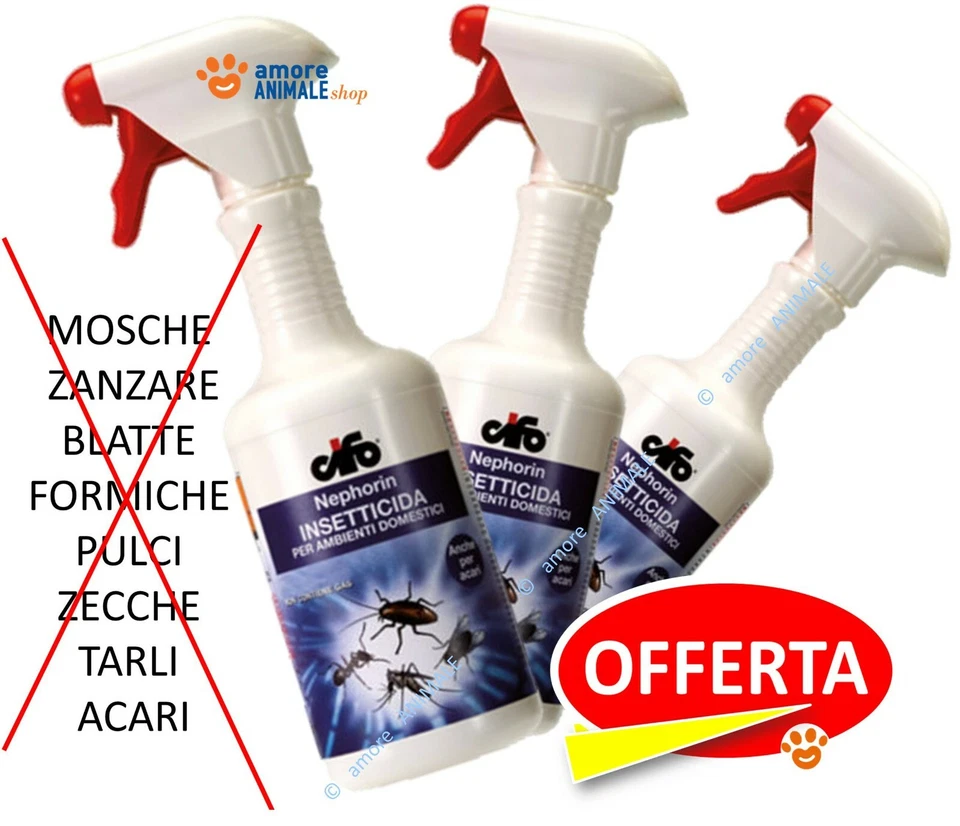 Cifo NEPHORIN 500 ML Insetticida Mosche Zanzare Blatte Formiche Pulci Zecche