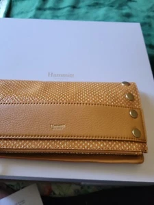 Authentic Hammitt Ryan Apricot Tan Snake Brushed Gold Cluth Bag Purse - Picture 1 of 6