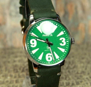 Men's Watch Raketa Big Zero Wrist watch Green watch - Picture 1 of 24