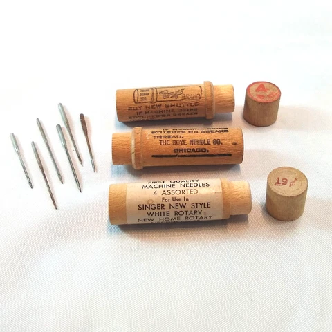 Vintage Boye Needle Co./Masta Wood Sewing Needle Cases with Needles Cover