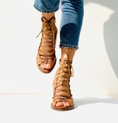 Sandalias con cordones ANN DEMEULEMEESTER 39 cuero camel tostado 9 $1650 Foto 1 de 4