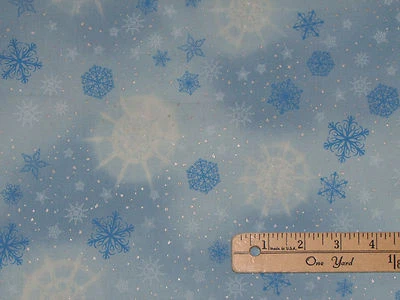 Radiant Holiday Frost Christmas Snowflake Kaufman Fabric  by 1/2 Yrd  #15165-254 - Image 1 of 2