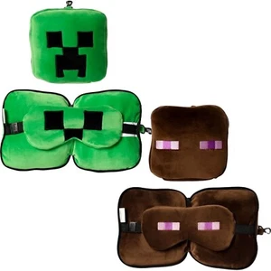 Relaxeazzz Minecraft Travel Pillow & Eye Mask Kids PlushPlane Car Journey - Picture 1 of 15