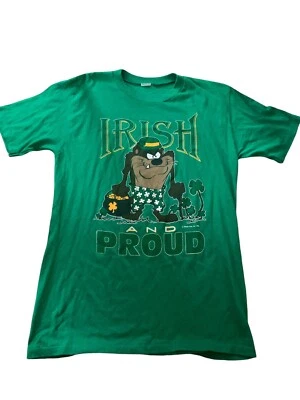 Vintage Warner Bros. 1986 Tazmanian Devil Irish And Proud Shirt READ Size S/M Foto 1 de 4