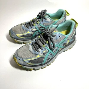 Asics Gel Scram 3 T6K7N Gray Green Trail Running Shoes Womens Size 8.5 Sneakers - Picture 1 of 12