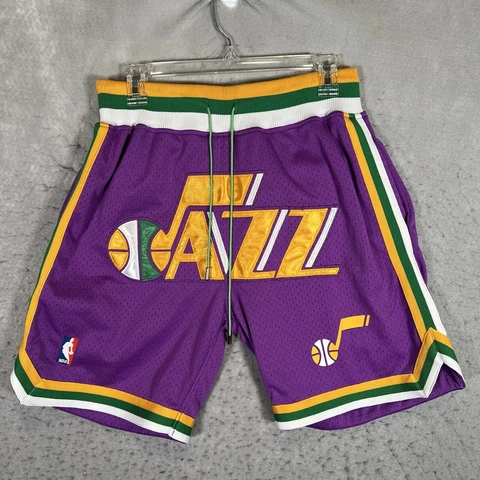 Just Don Utah Jazz Basketball Shorts Adult Medium Purple NBA Mens Cover