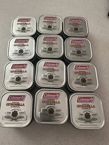 Coleman Pine Scented Citronella Candle 6 Oz Tin with Wooden Crackle Wick New 12 - Picture 1 of 3