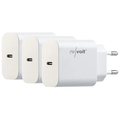 revolt 3er-Set kompakte USB-C-Netzteile mit Power Delivery (PD) bis 20 W, 3 A - Bild 1 von 4