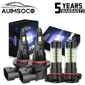 9012 5202 LED Headlight + Fog Light Bulb Combo 6000K for Jeep Cherokee 2014 2015 - Picture 1 of 16