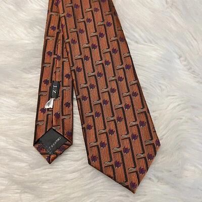 J. Corbata de seda Z. Richards hecha a mano en EE. UU. 3,75”x 58” floral geométrica precio de venta sugerido por el fabricante 85 Foto 1 de 4