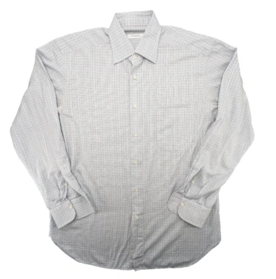 Ermenegildo Zegna Shirt Mens 16 35 Casual White Check Casual LS *flaw* - Image 1 of 4