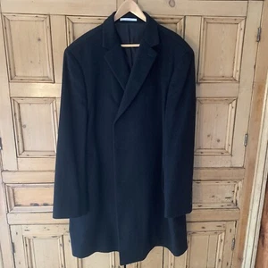 John W Nordstrom Black Wool/Cashmere Overcoat Mens 48 Regular - Picture 1 of 6