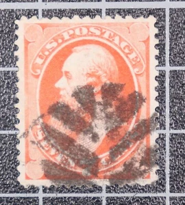 Scott 160 - 7 Cents Stanton Banknote - Clear Leaf Cancel - Used - Picture 1 of 2