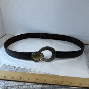 CHICOS Women’s BELT Brown Leather Adjustable Medium/Large BOHO Buckle DR3 - Picture 1 of 13