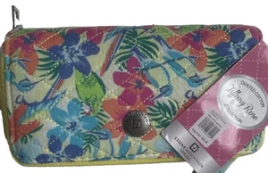 Stone Mountain Tiffany Rose Coll. Tropic Flowers Quilted Cotton Wristlet NWT $45 - Picture 1 of 9