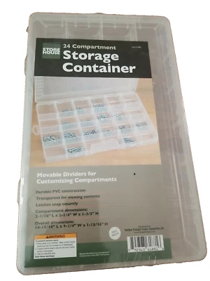 24 Compartment Organizer Plastic Box Storage Container Craft, Jewelry, Parts USA - Image 1 of 2