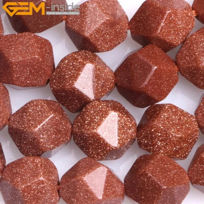 Piedra arenisca dorada suelta redonda facetada piedra preciosa para hacer joyas cuentas hilo 15" Foto 1 de 4