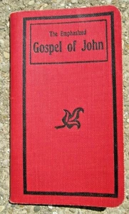 1916 The Emphasized Gospel of John by the Bible Institute Pocket Size YMCA Camp - Foto 1 di 6