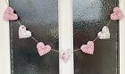 Fabric Shabby Chic Heart Padded Garland/bunting (gingham Pink Sweet Flowers)
