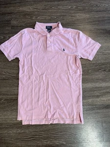 Polo Ralph Lauren Boys Shirt Size L (14-16) Pink With Blue Logo Pullover Summer - Picture 1 of 2