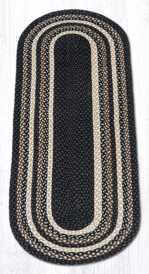 Alfombra trenzada ovalada Earth Rugs C-313 Mocha Frappuccino 2 pies X 6 pies Foto 1 de 1