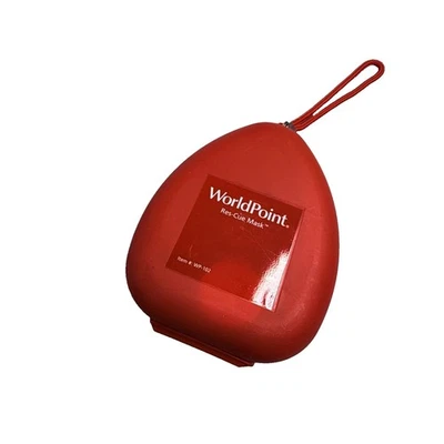 Máscara WorldPoint Res-Cue WP-102 CPR Máscara de Bolsillo Estuche Rígido Rojo Válvula Transparente NUEVA - Foto 1 de 4