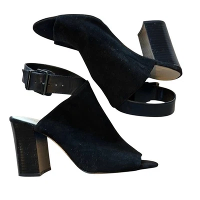 Nine West Suede Peep-Toe chunky heel size 6.5M - Image 1 of 4