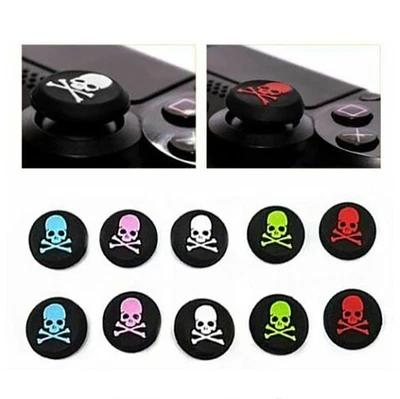 for PS4 Xbox One - 2x Skull Cross Bones Silicone Thumb Stick Grip Covers | FPC - Image 1 of 4