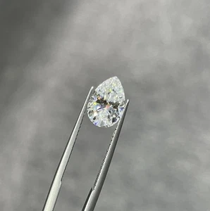 1.50 Carat Lab Grown Diamond Pear Cut VVS1 Clarity D Color – Brilliant Sparkel - Picture 1 of 6