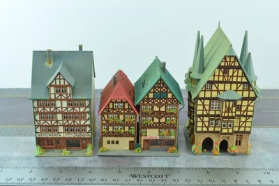 Kibri 3 Old Town Half Timbered Houses - Buildings Built Up Z Scale 1:220 (Z6293) - Image 1 of 4