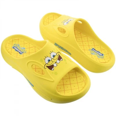 Bob Esponja Pantalones Cuadrados Atléticos Puntera Abierta Slides Amarillo Foto 1 de 4