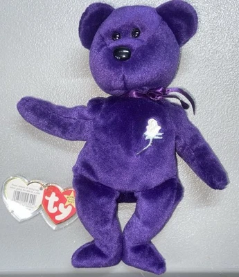 Ty 豆豆娃戴安娜熊王妃 1997 年带 PE PELLET — 第 1/4 张图片