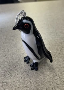 Vintage Sammlerstück mundgeblasene Kunst Glas Pinguin Miniatur Figur 2 Zoll - Bild 1 von 3
