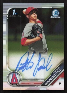 2019 Bowman Chrome Patrick Sandoval Auto Prospects Autografi #CPA-PS 1a scheda - Foto 1 di 2