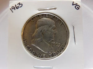Franklin Half Dollar 1963 - sehr gute zirkulierte Erhaltung - Bild 1 von 2