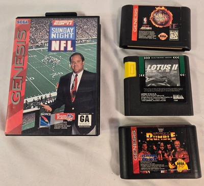 Sega Genesis Video Game Lot; WWF Royal Rumble, Lotus II, NBA Jam, ESPN NFL - Image 1 of 4