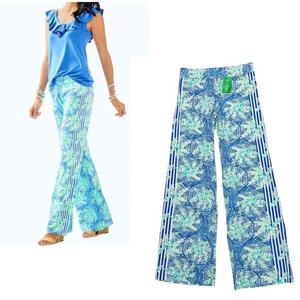 LILLY PULITZER Neu mit Etikett Bennet Blue Bal Harbour Palazzo Hose * Tropic Like Its Hot XS - Bild 1 von 16