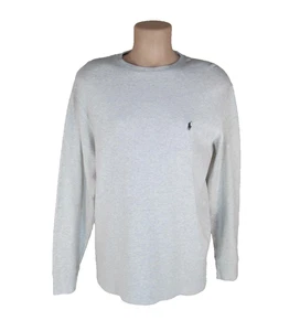 POLO RALPH LAUREN SLEEPWEAR Mens XL Gray Heather L/S Waffle Knit Pullover Shirt - Picture 1 of 6