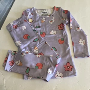 Songcode Girls Pajama Set Lavender With Bunnies Strawberries Size XXS C262 - Picture 1 of 4