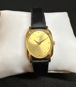 PRICE DROP! Raymond Weil Watch Women 20mm Gold Dial Gold Plated Rectangle 5787 - Picture 1 of 11