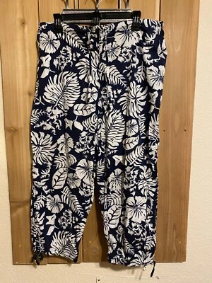 Pantalones florales Catalina azul y blanco talla XL (16/18) NUEVOS SIN ETIQUETAS Foto 1 de 2