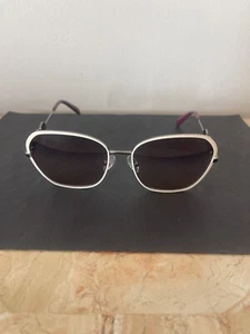 Emilio Pucci EP128 08B Sunglasses Polish Metal/ White Frame 58-17-140,used - Picture 1 of 10