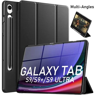 Smart Samsung Case for Galaxy Tablet S9, S9 Plus, S9 Ultra Cover Slim PU Leather - Image 1 of 4