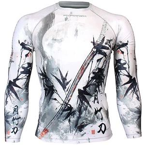 BTOPERFORM [FX-134W] Compression Under Skin Rash guard Tight Base layer Gym MMA - Picture 1 of 6
