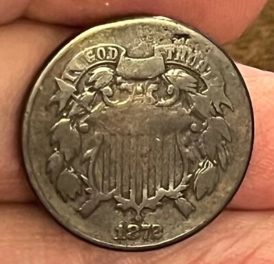 1872 Two cent peice , VG, Scarce - Image 1 of 4