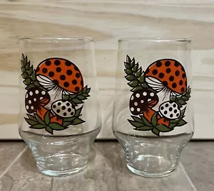 Juego de 2 gafas vintage 1977 MERRY MUSHROOM Sears and Roebuck 5 1/4 pulgadas MCM RARAS - Imagen 1 de 4
