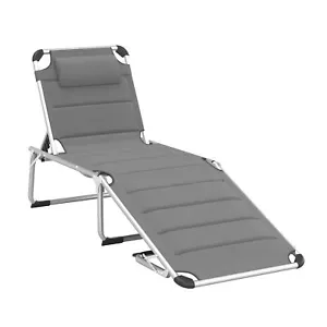 Outdoor Reclining Chaise Lounge Chair Tanning Chair for Beach Yard Patio Pool - Picture 1 of 11