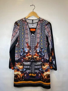 Clover Canyon Size Small Black Drop Waist Long Sleeve Shift Dress Tie Waist NWT - Picture 1 of 8